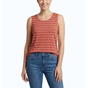 Market & Spruce Sleeveless Tank Top Red Striped Keyhole Women XL NWT